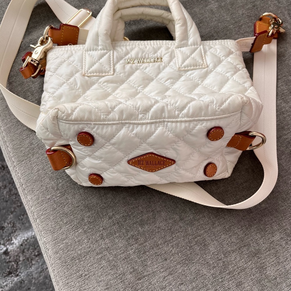 MZ Wallace small crossbody. White. Used. Mild slight staining